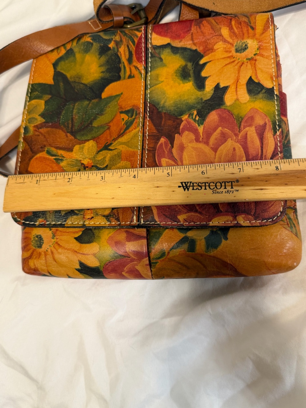 Patricia Nash English Country Floral Leather Crossbody Organizer Bag - Picture 8 of 9